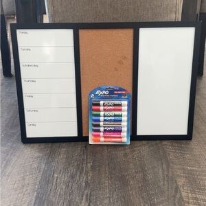 Black Framed Weekly Planner with Expo Markers